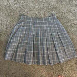 Pleated Checkered Skirt